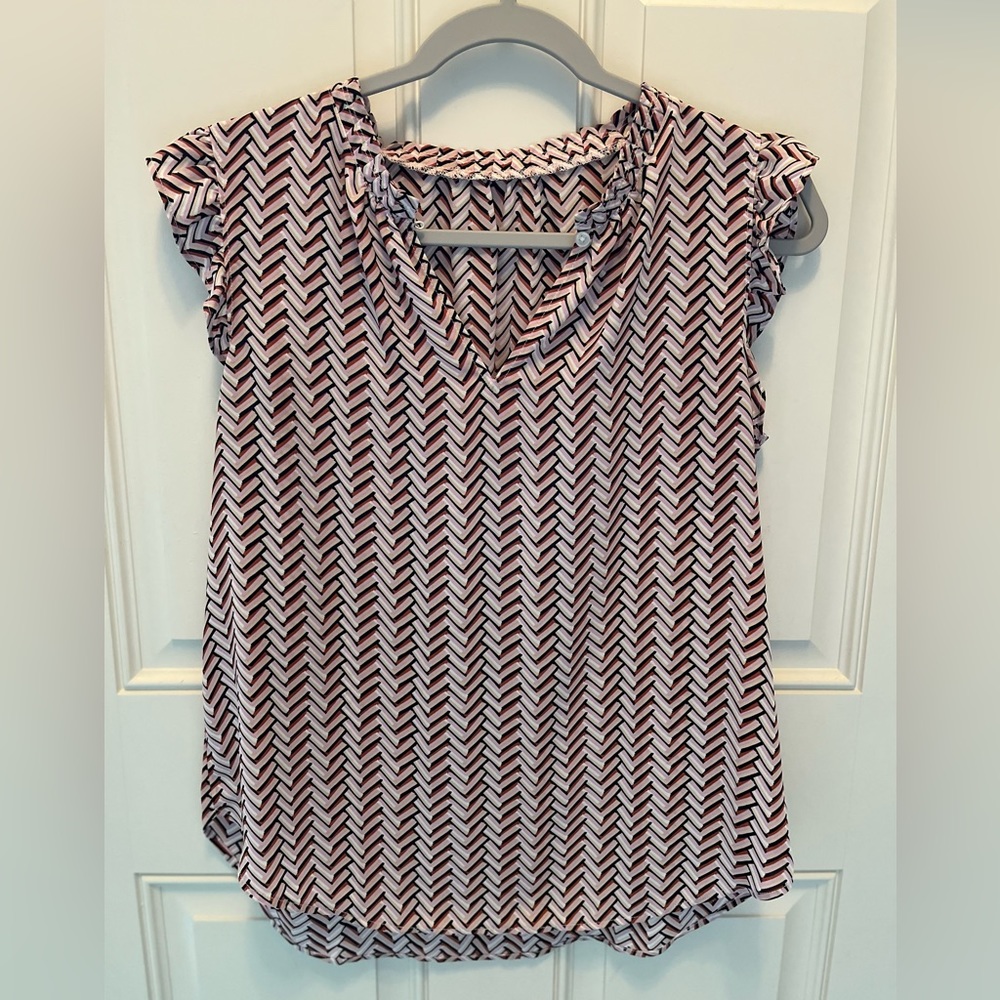 Herringbone Print Blouse